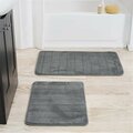 Daphnes Dinnette 2 Piece Memory Foam Striped Bath Mat Set - Platinum DA3250871